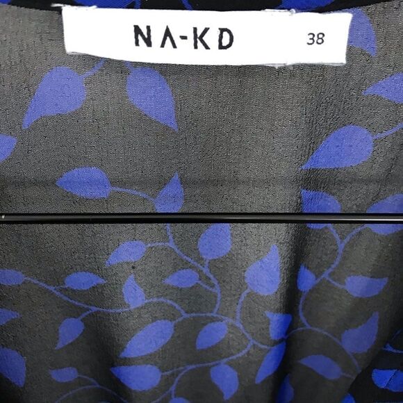 ‎Na-kd blue and black ruffle dress - Picture 3 of 5